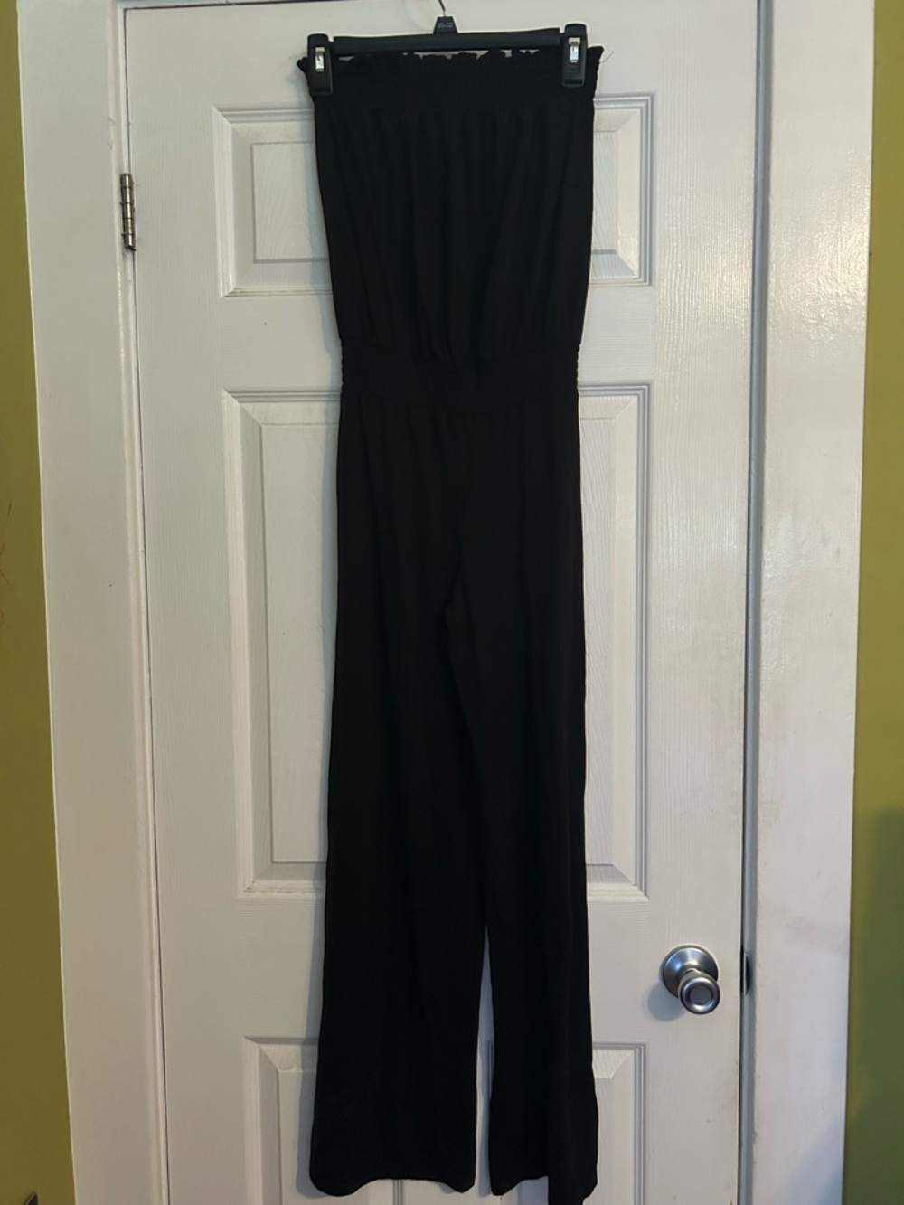 Xhilaration Black Strapless Wide-Leg Jumpsuit
